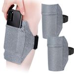 Jadive 2 Packs Cell Phone Leg Straps Leg Phone Holder Arm Smartphone Band Non Slip Ankle Wallet Calf Leg Phone Straps Adjustable Arm Pouch for Women Men Running Hiking Equestrian Motorcycle (Gray)