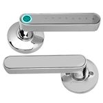 Zinc Alloy Fingerprint Door Lock, Home Security Lock, Keyless Entry, Bluetooth Lock, USB Charging Fingerprint Password Business Part for Home Bedroom Office(Bright chrome)