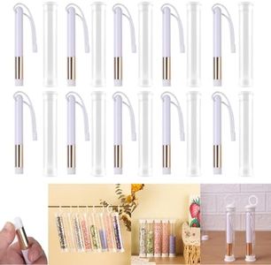 Briartw,10 Clear Storage Tubes and 10 Gold Mini Detailed Ink Blending Brush for Card Making,Small Blender Art Blending Tool for Ink Blending,Use with Intricate Stencils,Deal with Small Details
