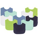 Luvable Friends Baby Bibs Value Pack, Navy/Lime, 6 x 7.5, 10 Count by Luvable Friends