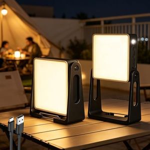 Camping Lantern Rechargeable, 2 Pack 6000mAh LED Camping Light with 360° Rotatable Stand,IP65 Waterproof Tent Lights for Camping, Emergency Lights for Home Power Outages, Outdoor Camping Essentials