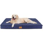 Patas Lague Orthopedic XL Dog Bed for Large Dogs 107x71cm, Egg Crate Foam Big Large Dog Beds with Removable Washable Cover,Waterproof Pet Bed Mat, Navy Blue