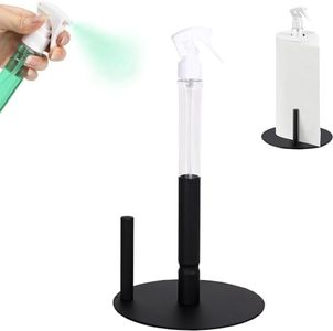 Paper Towel Holder with Spray Bottle: 2 in 1 Stainless Steel Roll Holder Non-Slip Weighted Base Countertop Stand Vertical Kitchen Multifunctional for Living Room, Kitchen, Bathroom Incl Free Ebook