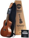 Official Kala Learn to Play Ukulele Concert Starter Kit, Satin Mahogany “ Includes online lessons, tuner app, and booklet (KALA-LTP-C)