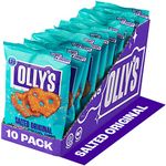 Olly's Pretzel Thins, Original Salted, 35g (Pack of 10), Handy Snack Pouches, Healthy Plant-Based Vegan Snacks for Dipping, Low Calorie Snacks, Low Fat, Source of Fibre, No Preservatives