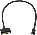 CRJ Slimline SATA Power Adapter Cable - 12-inch (30cm), Black Sleeved - Power 6-Pin Slimline SATA Disk Drives with a 15-Pin SATA Power Supply Connector