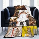 Ishtydora Custom Blanket Personalised Blanket with Photos Text.Custom Blanket with 1-9 Photo Collages.Flannel Blankets for Family Birthday Wedding Gift Fits Couch Sofa Bedroom Living Room-100cmX125cm
