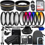 Ultimaxx 55MM Accessory Kit for Nikon D7100, D7200 and D7500 & More - includes: Ultra 64GB SDXC, 2X Replacement EN-EL15 Batteries, Water Resistant Backpack, Infrared Shutter Remote & Much More