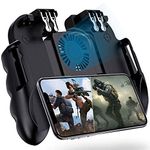 YOBWIN 4 Trigger Mobile Game Controller with Cooling Fan for PUBG/Call of Duty/Fortnite [6 Finger Operation] L1R1 L2R2 Gaming Grip Gamepad Mobile Controller Trigger for 4.7-6.5 iOS Android Phone