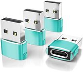 rts {4 Pack) Chargers, Power Banks, Laptops hub USB C Type C Female to USB Male Adapter Type A Charger Cable Plug Connector for iPhone 15 14 13 12 11 Pro Max Mini,XR,Airpods iPad 9th Air Green