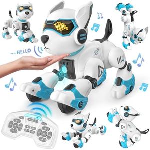 Dreamon Cane Robot Intelligente per Bambini, Controllo Gestuale Tocco Interattivo Musica da Ballo Programmabile Imitazione Dei Versi Degli Animali RC Robot Cane per Ragazzo Ragazza 4 5 6 7 8 Anni
