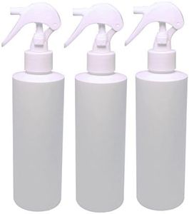 Natura Bona 8oz Trigger Sprayer Bottle. HDPE BPA Free Bottle Ideal For Cleaning Solutions, Massage Oils, Suntan Oil, Gardening, Cleaners (3-Pack) (WHITE TRIGGER SPRAYER)