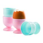 Egg Cups Set of 4, Lightweight Boiled Egg Holders Great for Breakfast, Durable Plastic, Dishwasher Safe, 5 x 5 x 4 cm, Colour Sent at Random (4 Pack of Egg Cups)