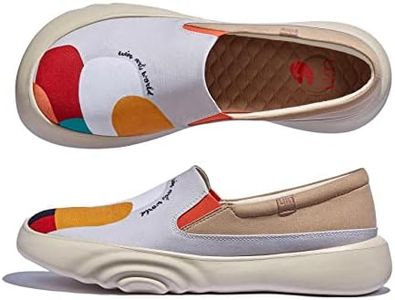UIN Women's Walking Travel Shoes Casual Slip On Loafers Lightweight Art Painted Fashion Sneaker Denia Ⅱ Hold that Color 2