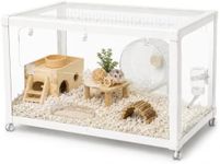 Hamster Cage with Wheels, Acrylic Habitat for Small Animals, 39.4"