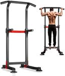 Pull Up Bar Dip Bar Power Tower Workout Dip Station Height Adjustable Free Standing Chin Up Bar Home Gym Equipment 330LBS Weight Capacity