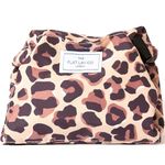 The Flat Lay Co. Makeup Bag - Leopard Travel Make Up Organiser for Cosmetics, Eyeshadow, Make-Up Brushes, Lipstick & Tools - Drawstring Makeup Bag Storage with Brush Holder & Large Pockets