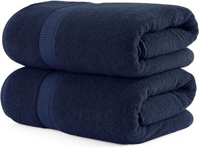 Utopia Towels - Juego de 2 (80 x 200 cm), Toallas XXL para Sauna, Toallas de Baño, Sábanas de Baño, Toallas Extra Grandes con Gancho Altamente Absorbentes, 100% Algodón (Azul Marino)