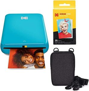 KODAK Step Printer Wireless Mobile Coloured Photo Printer with Zinc Technology (Blue) Travel Kit