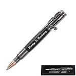 Custom Bolt Action Pen with Rifle Clip,Engraved Personalized Ballpoint Pen + 2 Refills With Gift Box,For Husband Father Boyfriend Gift,Black(A01)