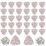 Vintage Box Cabinet Corner Protection-Triangle Box Table Cabinet Corner with Screws Decorative Wood Box Edge Cover Safety Guard Furniture Corner Protector Bumpers (Silver-20mm-32pcs)