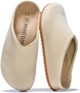 Project Cloud Casual Clogs for Women - Genuine Leather SmartFoam Arch Support Insole Womens Slippers Cashmere Knit Slides - Slip On Shoes for Women Non-Slip Mules & Clogs (Nella, Dune Knit,7M)