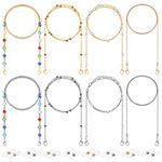 KLEBREIS 8Pcs Eyeglass Chains Colorful Beaded Glasses Chain Elegant Sunglasses Holder Eyewear Cord Necklace for Women Girls