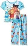 Daniel Tiger Toddler Girls Short Sleeve Poly Pajama Set (3T, Blue/Multi), KY182292DA