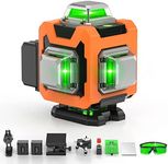 Laser Level, Elikliv 4D Laser Level 360 Self Leveling, 200Ft Green Laser Level Lines Tool, 4x360° Cross Line Laser for Construction and Picture Hanging, with 2 Rechargeable Batteries (8 Hrs)