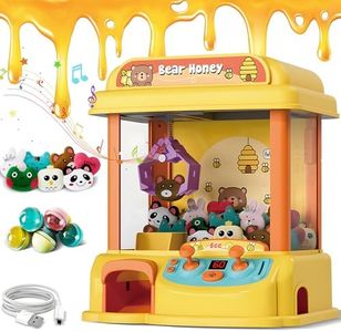 ROHSCE Kids Claw Machine - Toy Vending Machine for Kids with Plush Prizes, Lights & Sound, Electronic Claw Game Machine for Boys & Girls, Arcade Prize Dispenser for Party & Birthday Gifts