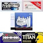 Dorco Professional Barber Razor Blades Set - 40 Double Edge Blades with Bonus 20 Styptic Matches by The Shave Factory, Ideal for Traditional Wet Shaving Enthusiasts