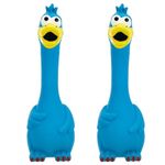 Hungdao 2 Pcs Horse Toys 11 Inches Latex Rubber Chicken Dog Toy Reduce Separation Anxiety Screaming Chicken Toy for Horse Pet(Blue)