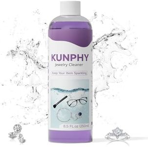 KUNPHY Jewelry Cleaner, Professional Ultrasonic Jewelry Cleaner for Use in All Ultrasonic Cleaner, Portable Jewelry Cleaner Solution for Silver, Diamond, Rings, Gold and Glasses(8.5 Oz, 250ml)