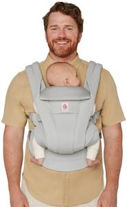 Ergobaby Omni Deluxe All Carry Positions Breathable Cotton Baby Carrier with Enhanced Lumbar Support and Lightweight Comfort, Newborn to Toddler, (Holds 7-45 lbs), Pearl Grey