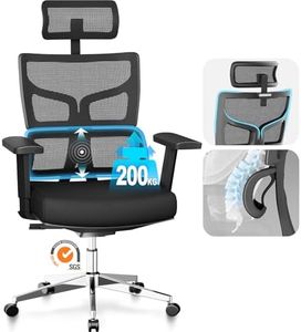 MELOKEA 200kg 440LBS Big and Tall Ergonomic Office Chair for Heavy People, Wide Mesh Heavy Duty Chair XL with Auto-chasing Lumbar, 3D Widened Arm, 90° 110° 122° Lock, EN12520 ReliefBack Max(Black)