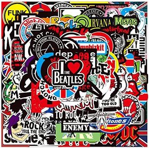 Band Stickers Pack| 100Pcs Rock And Roll Music Band Stickers for Laptop Skateboard Water Bottle Helmet Guitar Suitcase Refrigerator Waterproof Vinyl PVC Music Stickers for Adult Teen Boys and Girls