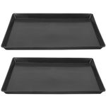 POPETPOP Dog Crate Tray Replacement - 2Pcs Dog Crate Pan Plastic Cage Bottom Pan Dog Kennel Tray Dog Crate Liner Tray Pet Kennel Tray for Dogs Cats Rabbit