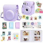 WOGOZAN Accessories Kit for Fujifilm Instax Mini 12 Instant Camera Case + Album for Mini 3 Inch Film + Color Filters + Photo Album & Frames + Wall Hanging Frame + DIY Sticker (Lilac Purple)