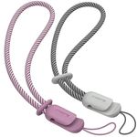 SURPHY Adjustable Lanyard Wristlet Hand Strap Compatible with AirPods, Cell Phone Cases, Tablets, Cameras, Keys - Lilac Purple & Gray