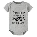 Farm Helper On The Way Summer Baby Jumper Short Sleeve Baby Girls Rompers White Baby Boy Onsies3-6 Months