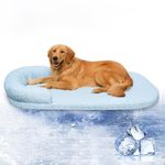 ALANMOND Dog Cooling Mat High-tech Cooling Fabric Dog Crate Bed with Removable Washable Cover Dog Mattress for Large Medium Dogs and Cats Kennel Pad Pet Bed, 32’‘ x 24’‘