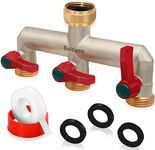 Boltigen Outdoor Faucet Splitter 3 Way, 3/4-Inch GHT Garden Hose Splitter with 3 Extension Handles, Outdoor Faucet Water Hose Connector, Heavy Duty Brass Nickel Plated Hose Bib Diverter for Home