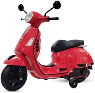 SHAKYA WORLD Vespa 12v Battery Operated Rechargeable Ride On Scooter for Girls and Boys || 1 to 6 Years Kids Scooty, Red