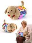 ALACCOM Fidget Blanket and Muff Dog for Adults with Dementia,Alzheimers Dementia Activities Products for Seniors and Elderly,Gift Game and Sensory Fidget Toys for Alzheimer’s or Dementia