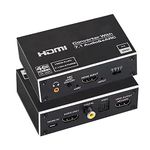 eARC HDMI Audio Extractor Converter 4K@60Hz, BolAAzuL HDMI 2.0 to HDMI Audio Extractor Switch 18Gbps with 7.1CH Atmos/eARC/ARC/Toslink/Coaxial/ 3.5mm Audio Out HDCP 2.2 DTS HDR