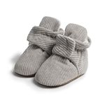 Sawimlgy Newborn Infant Baby Girl Boy Cotton Booties Stay On Sock Slippers Soft Bedroom Shoes Non-Skid Ankle Boots With Grippers Toddler Crib Warm Shoe First Walker Birthday Shower Gift