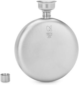Keith Titanium Hip Flask for Man, 5.1oz/150ml Ultralight Flasks for Liquor