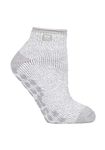 HEAT HOLDERS - Ladies 2.3 tog thermal low cut non slip ankle slipper socks in 4 colours size 4-8 uk (4-8 UK, Light Grey Cream)