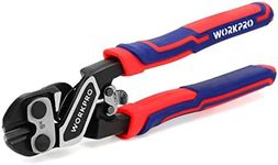 WORKPRO 8" Mini Bolt Cutter, Heavy Duty Wire Cutters with Ergonomic Handle and Security Lock, High Hardness and High Leverage Steel Bolt Cutters, Chrome Molybdenum Steel Blade