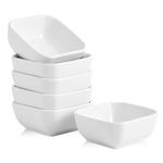 Swuut Ceramic Dipping Bowls Set of 6,3 Ounce Porcelain Small Mini Bowl Square Soy Sauce Dish - Good for Tomato Sauce, Sushi Soy, BBQ...(White)